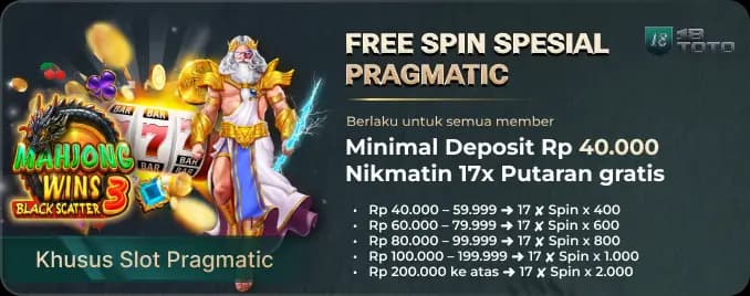FREE SPIN 17✘ SPESIAL PRAGMATIC